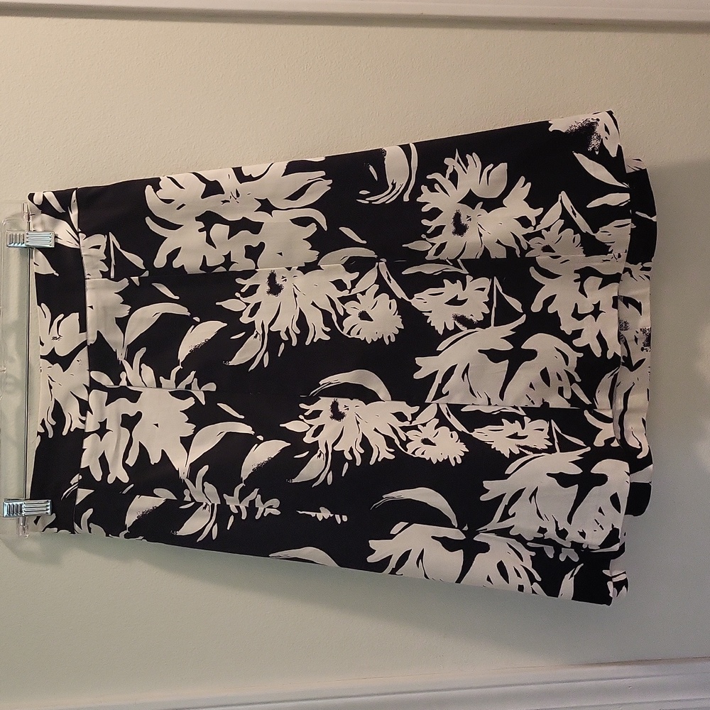 Lane Bryant Black & White Floral Skirt